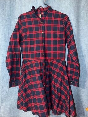 Kiel James Patrick Red and Navy Plaid Dress